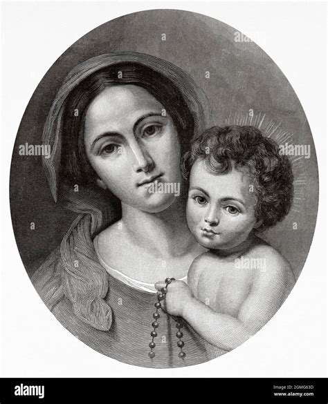 Figure de la vierge marie avec un enfant Banque d images détourées Alamy