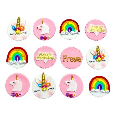 Unicorn Edible Cupcake Toppers