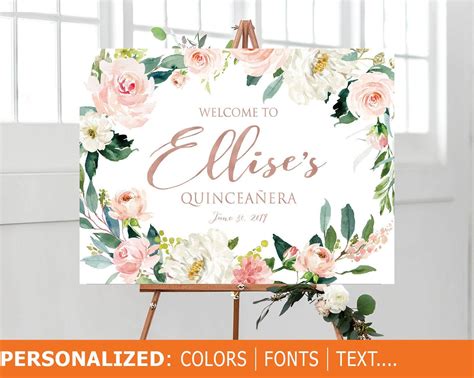 Quinceañera Welcome Sign Quinceanera Sign Quinceanera Decorations