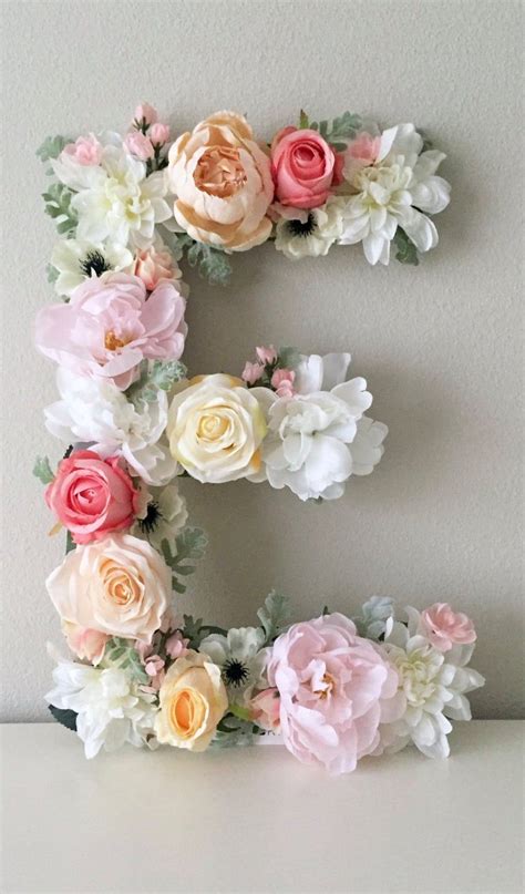 Floral Letter Floral Initial Nursery Letter Flower Letter Etsy Flower