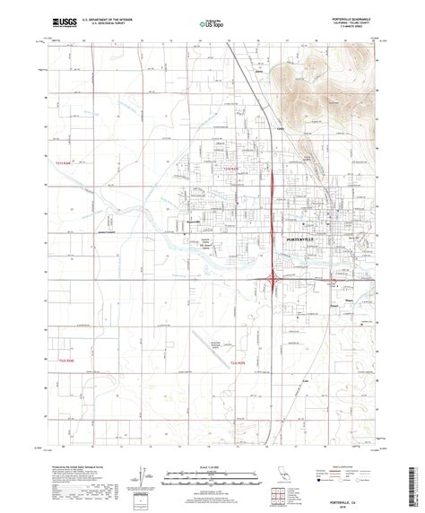 Mytopo Porterville California Usgs Quad Topo Map