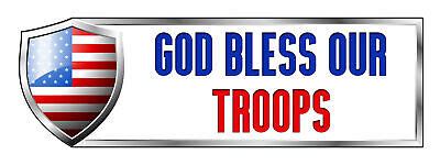 GOD BLESS OUR TROOPS United States Sticker Decal 3x9 Inc EBay