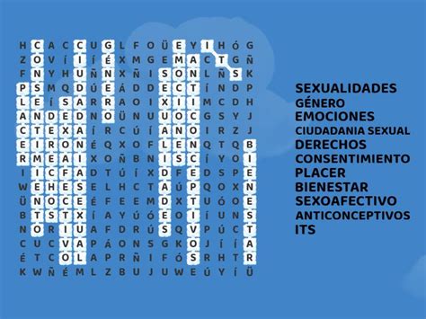 SOPA DE LETRAS CONCEPTOS SEXUALIDAD Wordsearch