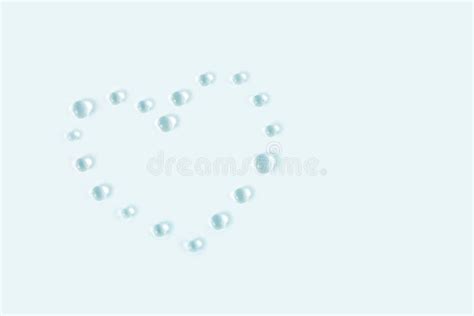 Heart Shaped Transparent Water Drops Light Delicate Blue Tone