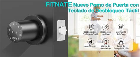 Fitnate Perilla De Puerta Inteligente Pomo De Puerta Digital Perilla