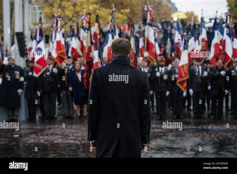 French President Emmanuel Macron Attend A Ceremony At The Arc De