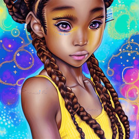 African American Anime Girl Sailor Moon Inspired Big Brown Eyes Brown