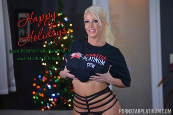 Blonde Alura Jenson Posing Near The Christmas Tree 11 Photos