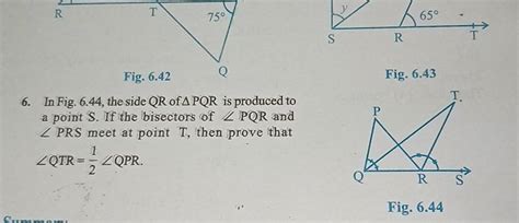 In Fig The Side Qr Of Pqr Is Produced To A Point S If The Bis