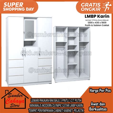 Jual Lemari Pakaian Pintu T Olympic Gstar Lmbp Karin Putih