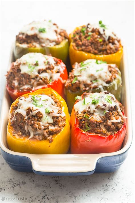 Keto Stuffed Peppers (low carb, gluten free) - Noshtastic