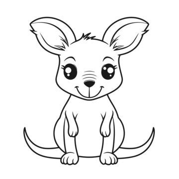 Cute Little Kangaroo Coloring Pages Outline Sketch Drawing Vector, Wing ...