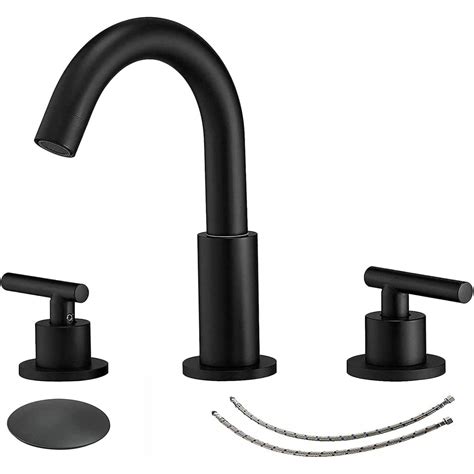 Bwe Bathroom Faucet Widespread 3 Hole Modern Matte Black