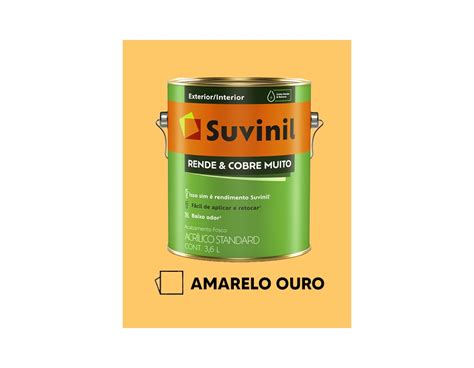 Tinta Rende E Cobre Muito Suvinil Amarelo Ouro VIVA COR TINTAS