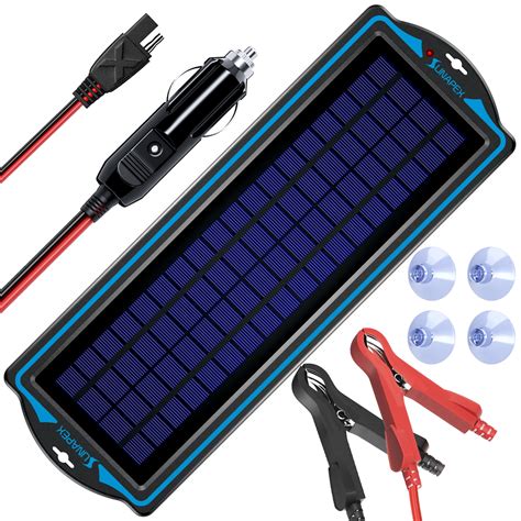 SUNAPEX 12V Solar Trickle Charger for Car Battery Solar Battery Charger 12 Volt Waterproof 5W ...