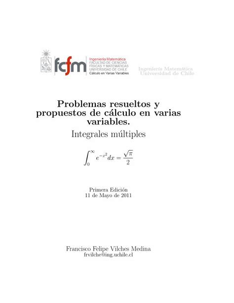 Pdf Problemas Resueltos Y Propuestos De C Alculo En Varias Pdf