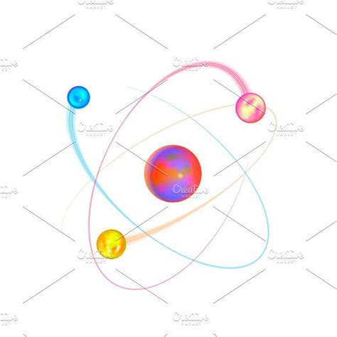 Colorful atom physical structure by BestPics on @creativemarket Atom ...