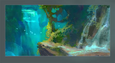 Jungle Waterfall by NathanFowkesArt on DeviantArt