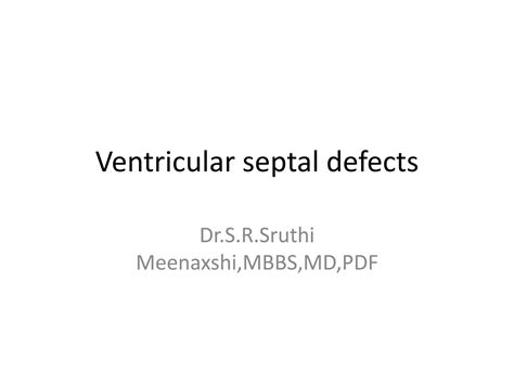 Ventricular Septal Defects Echocardiography Ppt