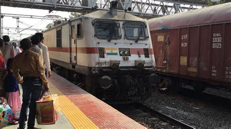 Tata Wap7i 12860 Gitanjali Express Entering Shegaon Station Indian