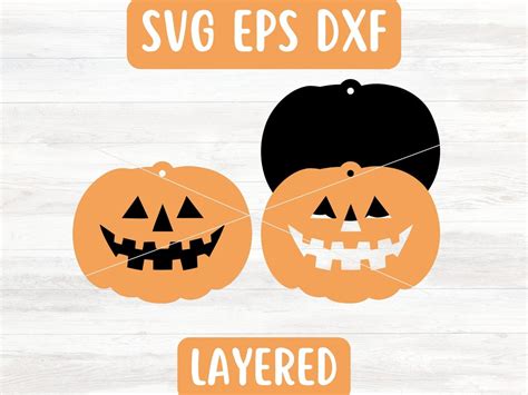 Halloween Earrings SVG File for Cricut, Jack O Lantern Earrings SVG Files for Glowforge, Pumpkin ...