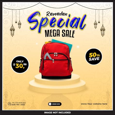 Premium PSD Psd Ramadan Kareem Special Mega Sale Social Media Post Or