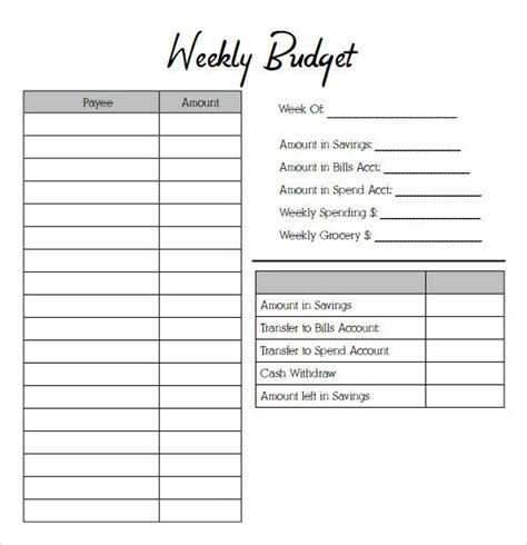 Weekly Budget Templates 14 Free Ms Word Excel And Pdf Weekly Budget