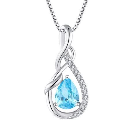 Starchenie Infinity Teardrop Pendant Necklace for Women 925 Sterling