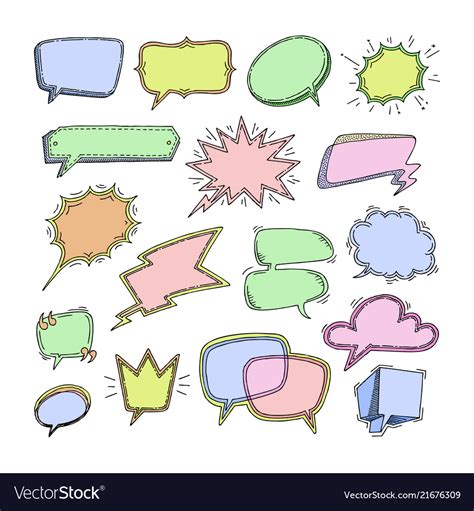 Bubbles Blank Speech Bubbling Messages For Vector Image