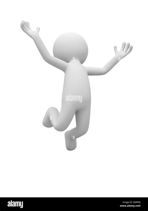 A 3d Man Character Jumping On Isolated White Background Stock Photo Alamy