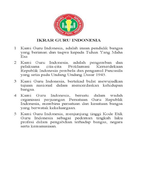 Ikrar Guru Indonesia Pdf