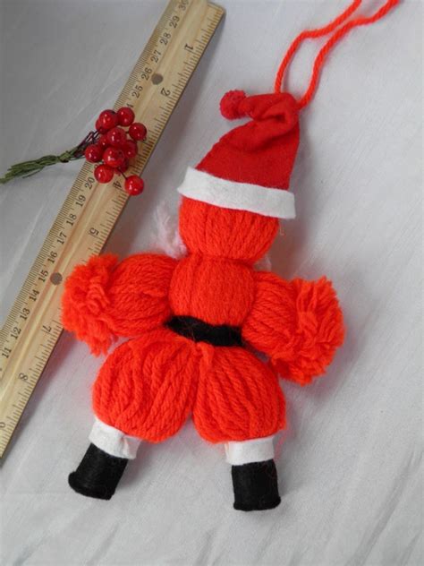 Santa Claus Vintage Yarn Doll Handmade