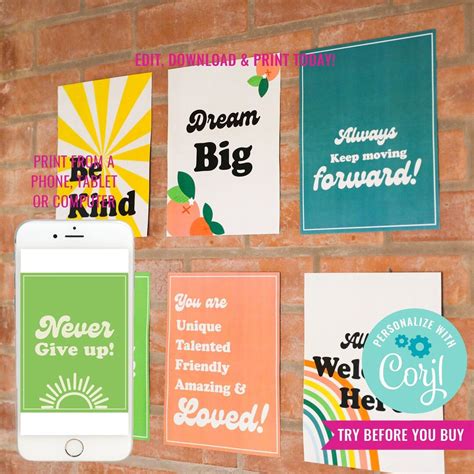 Classroom Motivational Poster Classroom Poster for Kids Printable Back to School Decor for ...