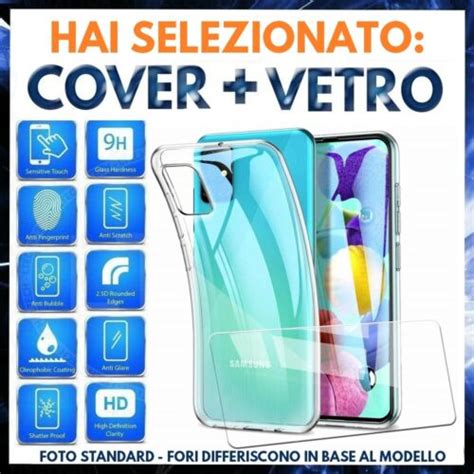 Per Samsung Galaxy A S Cover Custodia Trasparente Pellicola Vetro