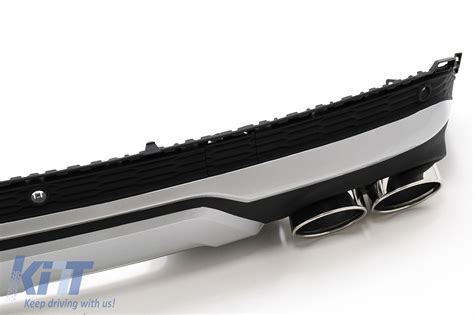 Rear Bumper Valance Diffuser Double Outlet With Exhaust Muffler Tips