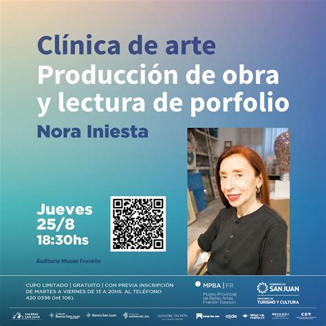 Nora Iniesta brindará una clínica de arte y presentará su libro en el