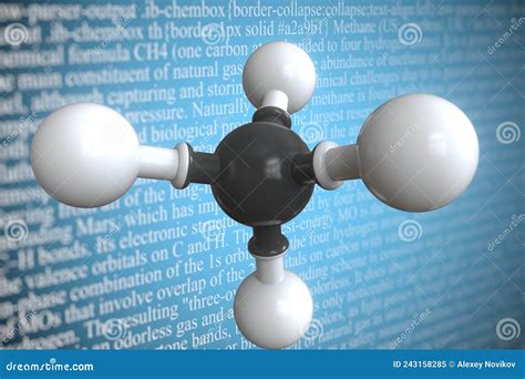 Methane Molecular Structure 3d Model Molecule Natural Gas Structural