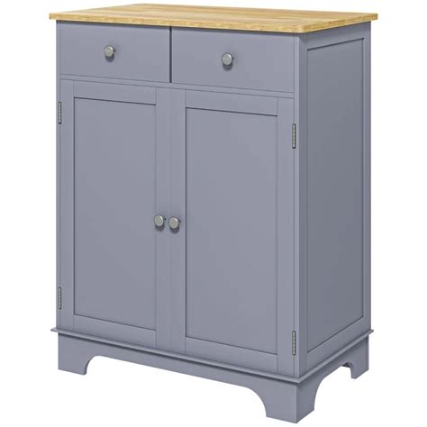 Homcom Kitchen Storage Cabinet Sideboard Floor Cupboard With Solid