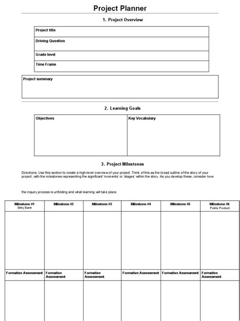 Project Planner Template | PDF