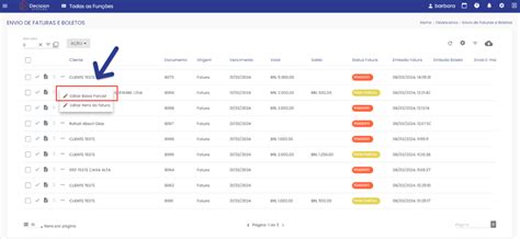 Como Realizar A Baixa Parcial De Fatura Decision Systems