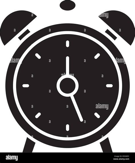 Reloj Alarma Icono Negro Signo De Vectores De Fondo Aislados Reloj