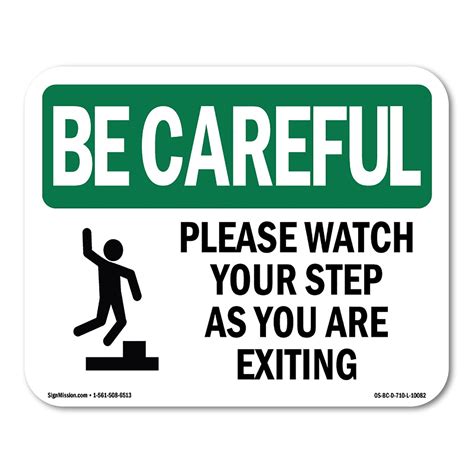 osha  careful sign    step    exiting  symbol decal protect