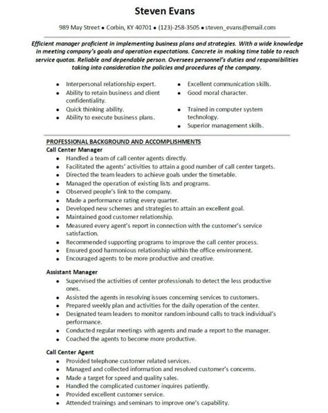 Call Center Resume Examples Template Business