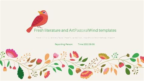 Fresh and literary pastoral style PPT template & Google Slides