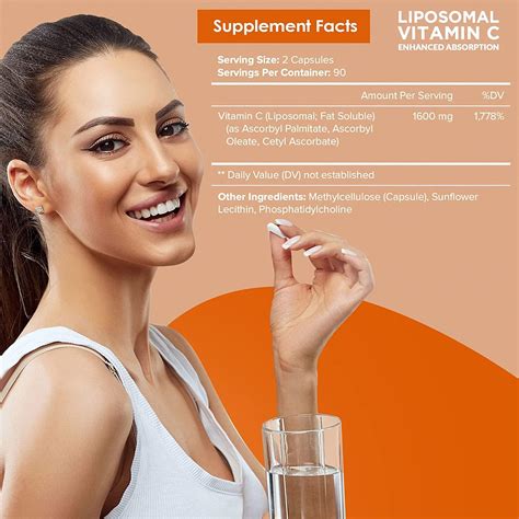 Nutriflair Liposomal Vitamin C 1600 Mg 180 Capsules For Immune Support And Antioxidant Boost