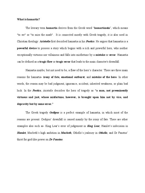 What Is Hamartia?: Hamlet, Macbeth's High Ambition in Macbeth, Othello ...