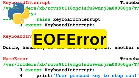 EOFError Python Tutorial YouTube