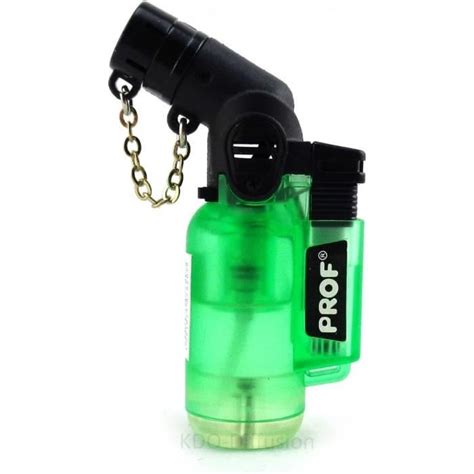 Briquet Temp Te Chalumeau Torche Rechargeable Gaz R Glable Vert