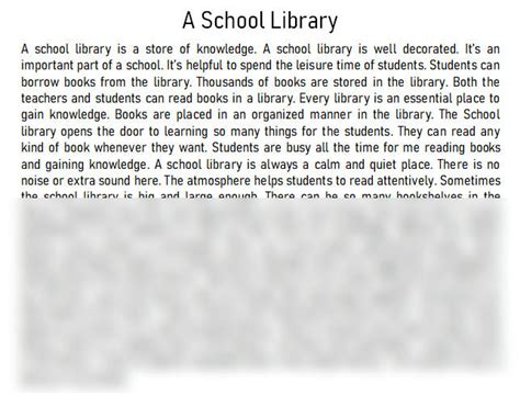 SOLUTION: School library paragraph - Studypool