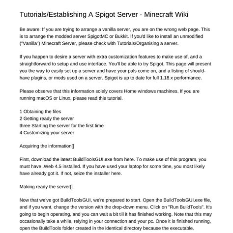 TutorialsSetting Up A Spigot Server Minecraft Wikisivsp.pdf.pdf | DocDroid